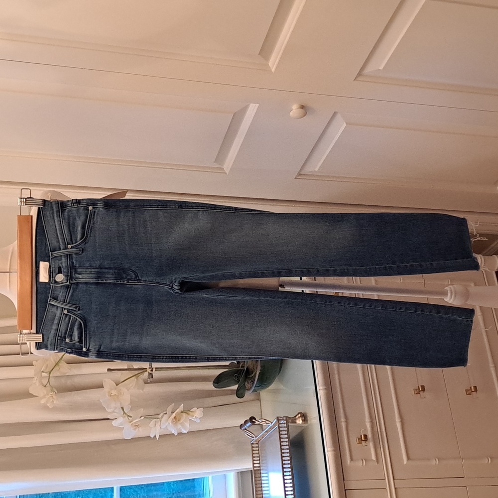 NWT MOTHER Denim Womens The Mid Rise Dazzler Vamp Ankle Fray Jeans S-23‎